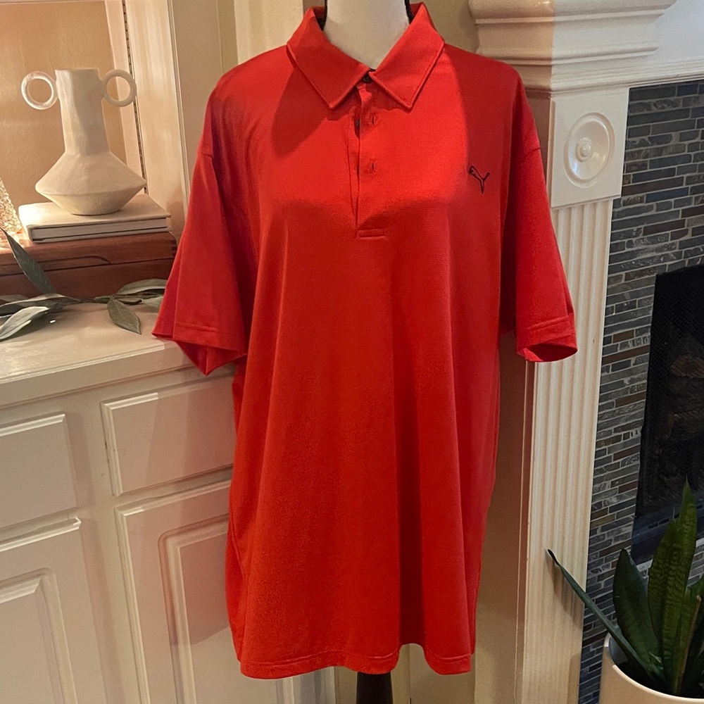 Puma Men's Vibrant Red Polo Shirt